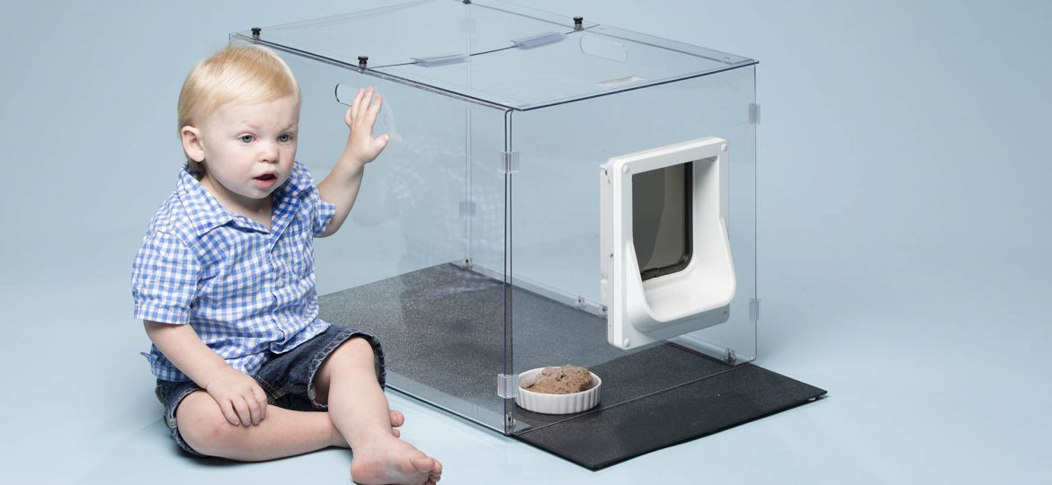 baby-proof pet feeding station